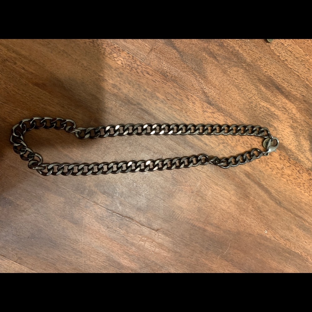 Raw and rebellious black chain necklace